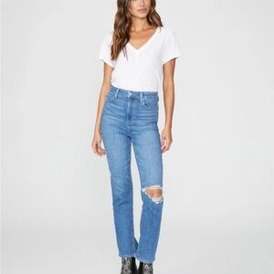 Paige Cindy High Rise - Heartbreaker Distressed Blue Denim Ankle Jeans SIZE 29